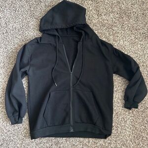 SHEIN Black Zip Up Hoodie Jacket